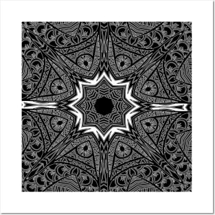 Mandala black art Posters and Art